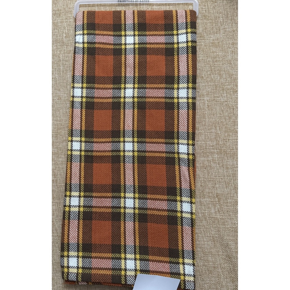 Primitives By Kathy Tea Towel Fall Plaid Dish Cloth Cotton NOS